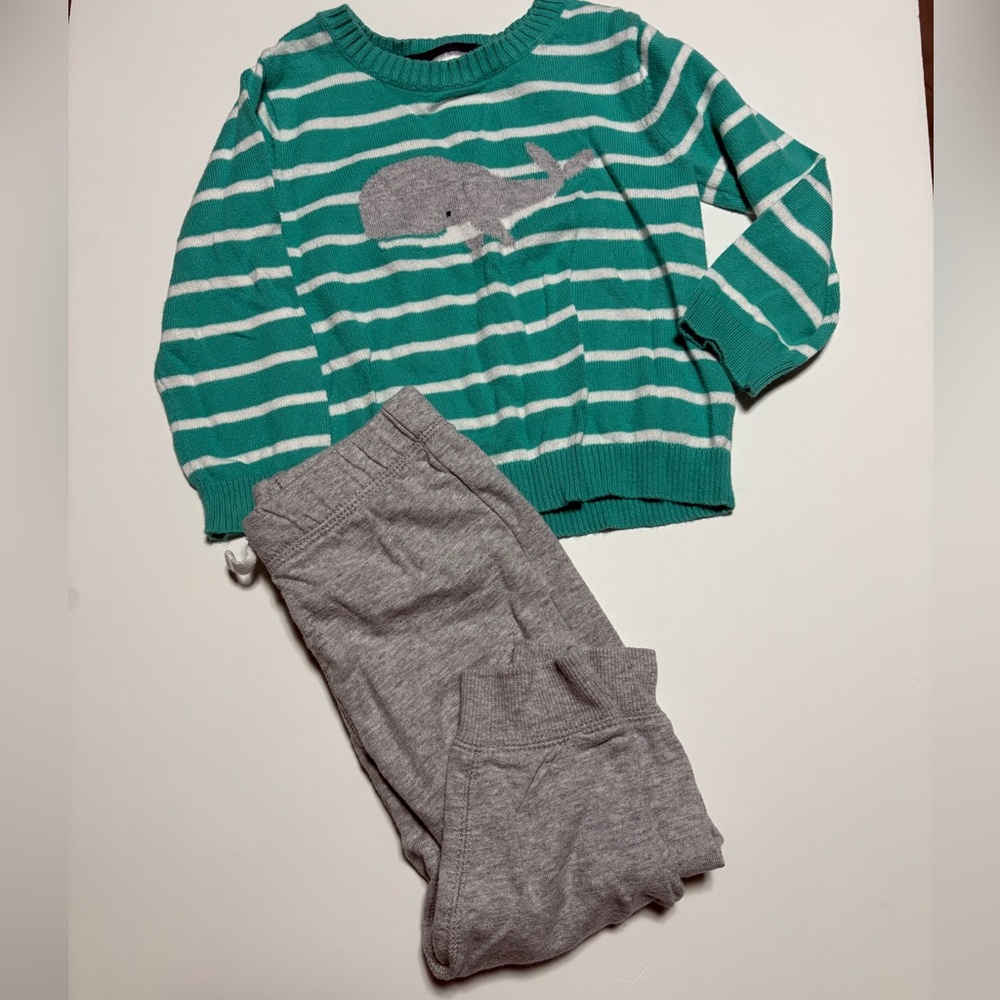 Carter’s whale sweater outfit 18m